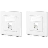 deleyCON 2x 1-Port Connection Box - Empty Box for Keystone Modules - Recessed Data Socket - 45&deg; Angle Output for Keystones