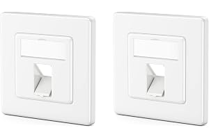 deleyCON 2x Anslutningsdosa 1‑Port - Tomdosa för Keystone‑moduler - Datadosa Infälld - Uttag 45° Vinklat för Keystones