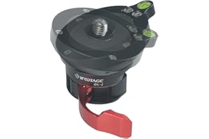 IFOOTAGE Quick Leveler Head QL-I, conexión de tornillo 3/8 en la parte inferior, adecuado para trípode, rieles de cámara, monopié, con nivel de burbuja, accesorio de cámara, estabilizador auxiliar
