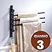Produktbild Qianmo-Towel Rack Badezimmer Handtuchhalter Schwarz Bronze Edelstahl bewegliche Handtuch Handtuch Stange Stange Falten drehbare Haken am Waren, Schwarz 3 Stangen