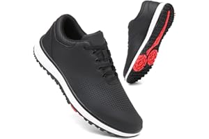 clofab Golfschuhe Herren Sneaker Extra Weit Walking Schuhe Breit Golfschuhe Herren Atmungsaktiv Trainingsschuh für Golf Sport Weiß Schwarz