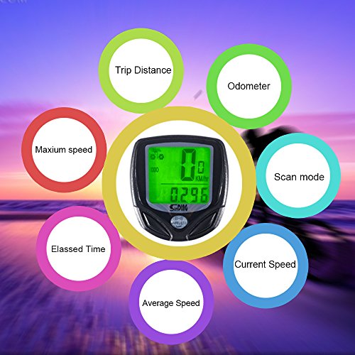iRegro Fahrradcomputer, Original wasserdicht drahtloser Kilometerzähler, LCD-Hintergrundbeleuchtung-Bewegung-Sensor im Freien, das Realtime Speed Tracking - 4