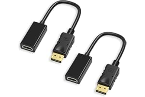 ABLEWE Adaptateur DisplayPort vers HDMI, Connecteur DP vers HDMI 1080P mâle vers HDMI Femelle Câble pour HDTV, Moniteur, Télé, Projecteurs, PC, Ordinateurs Portables etc.