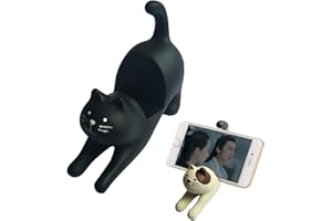 HYXODJY Supports pour Smartphone en Forme Chat Support TéLéphone Portable Bureau Support Universel Phone Ornement Bureau avec Motif Chat Mignon Cadeaux CréAtifs IntéRessants pour Amoureux Chats Sympathique