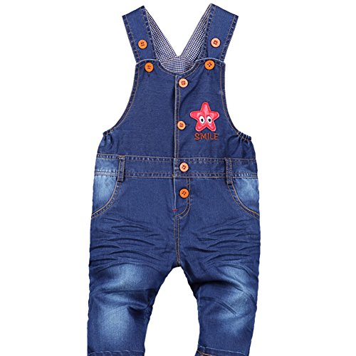 Wawoo®Unisex Baby Soft Denim Dungarees Overalls Toddlers Jeans Jumpsuits Playsuit Romper Outfits Pants Kids Infant Bodysuits Trousers Girls Boys 6 9 12 18 24 36 Months