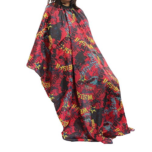 LuckyFine Cool Salon Barber Hairdressing Gown Styling Hair Cutting Shampoo Cape Cloth New red