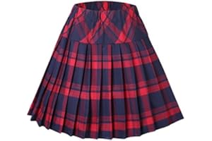 Urban GoCo Mujeres Falda Escocesa Plisada con Cintura Elástica Escuela Uniforme Falda Cuadros