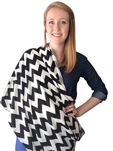 Kiddo Care Nursing Cover Infinity Nursing Scarf for Breastfeeding (Black White Chevron)