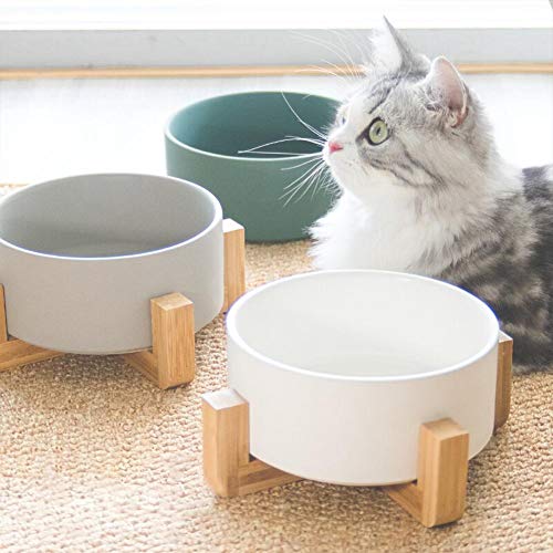 Tartiery Elevated Pet Bowl Raised Dog Feeder Ceramic Pet Bowl Eco