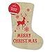 MaSaYa Hessian Christmas Stocking 57cm
