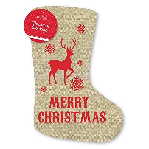 MaSaYa Hessian Christmas Stocking 57cm