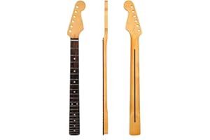 GOHHEY 22 Fret Ersatz Ahorn Hals Griffbrett E-Gitarrenhals 22 Bünde für Gitarren Zubehörteile DIY Teilen