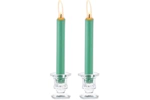 Nuptio Portavelas de Vidrio Cónico de 2 Piezas Portavelas Portavelas de 2.3 Pulgadas de Alto. Regalo Ideal para Bodas, Fiestas, Reki, Meditación.