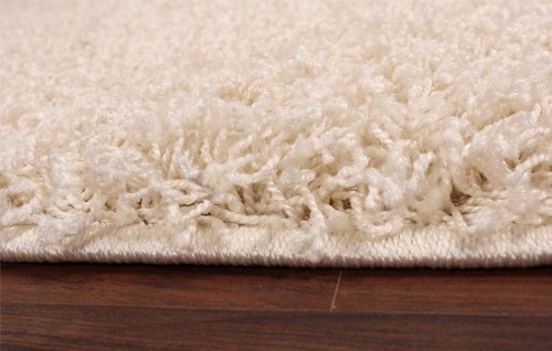 Shaggy Hochflor Langflor Teppich Sky Einfarbig in Creme, Grösse:200 cm Quadrat