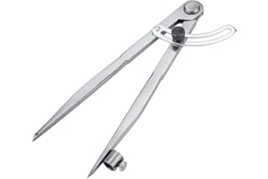 YOSOO HEALTH GEAR Professional Woodworking Drawing Compass, 8 Inch Adjustable Pencil Marking Compass with Wing and Pencil Holder to Draw Circles, Wing Dividers Leather for Geometry Drafting Carpenter Leathercraft