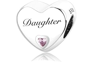 MsRosy New Women's S925 Sterling Silver Heart Charms For Bracelets Gift For the Family and Friends