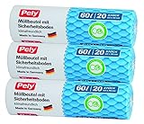 Pely 5988 Bin Liners with Safety Bottom, Climate Friendly - 60 ml (Pack of 20) (Pack of 3)