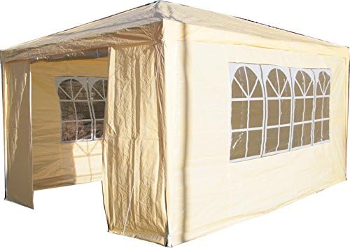 ESC Ltd Airwave 3m x 4m Gazebo Party Tent Marquee Awning Beige with Side Panels. 120g Waterproof Canopy and Powder Coated Steel Frame.