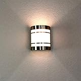 Breite: 140mm, Höhe: 165mm Außenwandlampe Edelstahl IP44 Haus Modern E27 praktisch OSLO Haustür Terrasse Beleuchtung
