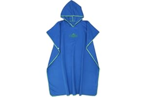 ATopoler Serviette Poncho Adulte Microfibre Serviette Changement Robe à Capuche Légère Séchage Rapide pour Surf Natation Wakeboard Plage Hommes Femmes Taille Unisexe (Bleu Foncé)