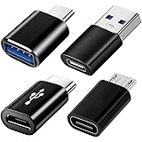 Adapter USB C 4 sztuki, Adapter USB C na USB 3.0 OTG, Adapter Micro USB na USB C, Kompatybilny z MacBook Pro, Samsung Galaxy,