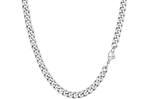 PROSTEEL Herren Halskette Klassische Panzerkette 3/6/9/12mm breit kubanische Gliederkette Herren Hip-Hop Kette Cuban Chain Necklace für Männer Jungen Edelstahl/18k vergoldet 36/46/51/55/61/66/71/76cm