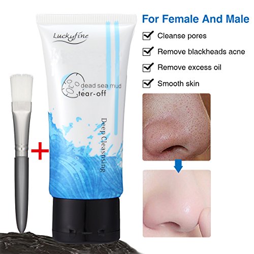 Totes Meer Peel off Maske, LuckyFine Reinigungsmaske Tiefenreinigung Mitesser Akne Entferner Gesichtsmaske + 1pcs Gesichtsmaske Pinsel - 6