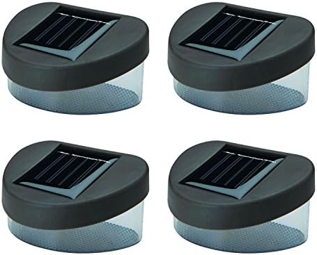 Solalite® Solar Powered Door/Fence/Wall/Step Lights Led Outdoor Garden Lighting (Pack of 4, Black)