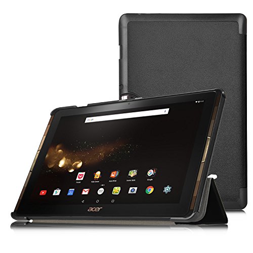 Acer Iconia Tab 10 A3-A40 hülle, IVSO® Ultra Schlank Superleicht Ständer Slim Leder zubehör Schutzhülle für Acer Iconia Tab 10 A3-A40 Tablet-PC perfekt geeignet, Smart Cover-Schwarz - 9