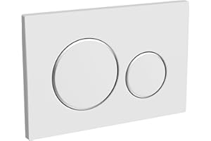 Placca di Comando WC Hibbent Sigma20 - Piastra di Scarico Compatibile con Cassette UP320 e UP720, Doppio Scarico, Plastica Bianca, 1 Pezzo