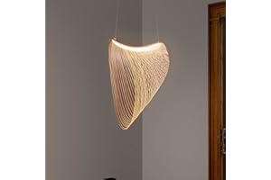 ENXING Suspension Luminaire LED Intérieur En Bois Nid D'oiseau Conception Lustre Réglable En Hauteur Festive Simple Lampe Chez L'habitant Thé Restaurant Café Étude Éclairage Rétro Plafonnier,Warm light