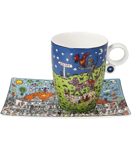 James Rizzi Desert Life - Tazza Artistica Pop Art, 19,5 X 13,5