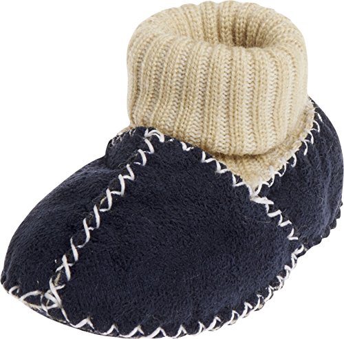 Playshoes GmbH Unisex Baby Lambskin Look Knitted Wrist Crawling Shoes, Blue (Navy), 4 Child UK 20/21 EU