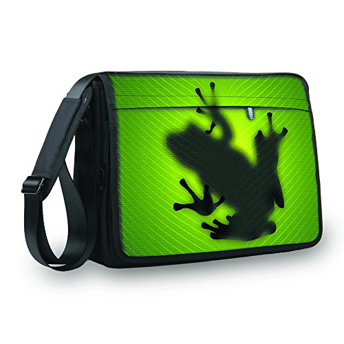 MySleeveDesign Messenger Bag Laptoptasche Notebooktasche mit Tragegurt - Tasche für Laptop & Notebook der Größen 13,3 Zoll / 14 Zoll / 15,6 Zoll / 17,3 Zoll - VERSCH. DESIGNS - Frog - 17