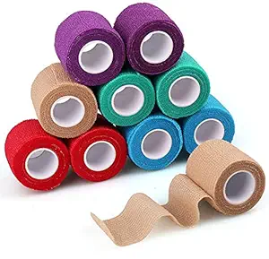 Happy Pet Cohesive Bandage, Medical Tape, Self Adhesive Bandage Wrap, Non-Woven First Aid Tape for Dogs Horses Cat Pet Ankle Sprains & Swelling (Pack of 1, Small-5cmX4.5mtr)