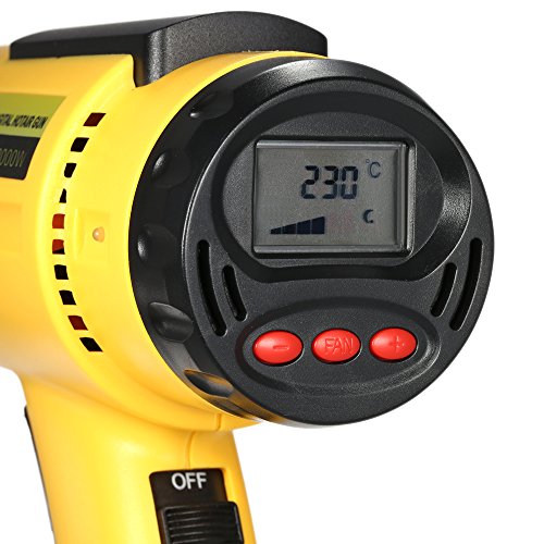 KKmoon LCD Digital Temperaturgesteuert Heissluftgebläse, Elektrisch Heißluft-Gebläse, Einstellbare Wärme Heißluftpistole, IC SMD Schweißwerkzeuge Heissluftfön mit Düse 2000W AC220 - 3