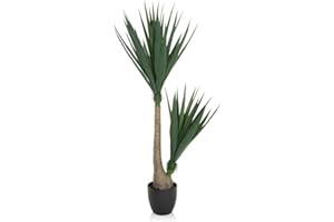 hjh OFFICE Planta Artificial YUCCA Palmera de Altura 135 cm árbol Artificial de Lirio de Palma Verde Gran Planta de Interior Artificial, 871007
