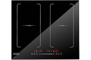 Empava Induction Hob, Electric Cooker Built-In 4 Zones,New Electric Hob Double Flex Zones for BBQ Function,Electric Hobs 7000W,Induction Cooker 9 Power Levels Child Safety Lock