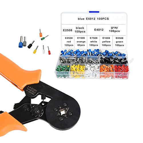 Fontic Crimpzange Set Zwinge Crimper Zange 0.25-6.0mm Crimpwerkzeuge Set Crimp Tool mit 800 Aderendhülsen Ratsche Kabelschuhe für isolierte unisolierte Aderendhülsen Ratsche Kabelschuhe - 2