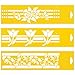 Produktbild (Satz von 3) 30cm x 8cm Flexibel Kunststoff Universal Schablone - Textil Kuchen Wand Airbrush Möbel Dekor Dekorative Muster Torte Design Technisches Zeichnen Zeichenschablone Wandschablone Kuchenschablone - Streifen Blumen Blatt Blätter