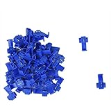 SODIAL(R) Terminales de cables 50pcs rapida Splice Conectores Lock Crimp electrica electrica - Azul