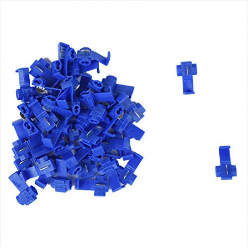SODIAL(R) Terminales de cables 50pcs rapida Splice Conectores Lock Crimp electrica electrica - Azul