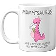 Mummy Birthday Gifts - Mummysaurus - Best Mummy Mugs, Happy Birthday Gift, Mum Present Xmas Cup Cups, Christmas Tea Coffee Mothers Day Mugs, 11oz Ceramic Dishwasher Microwave Safe Mugs - Made in UK