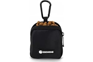 COOWONE wasserdichte Leckerlitasche für Hunde, Leckerlitasche für Hundetraining, integrierter Kotbeutelspender, verstellbare Umhängetasche (Blk)