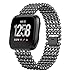 Produktbild Hunpta@ Mode Sport Perlen Armband mit Metallverbindern für Fitbit Versa(130-200mm) (Schwarz)
