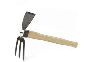 Jia Hu 1 Pc Hoe and Rake Two in One With Wooden Handle Digging Hoe for Planting Soil Smoothing and Loosening