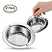 Price comparison product image Kitchen Sink Strainer Drain Filter Mesh Basket Food Hair Catcher for Bathroom Shower Sink Stainless Steel Hand-held Durable 11cm/4.3inch External Diameter 2 Pcs by Hmjunboys (L)