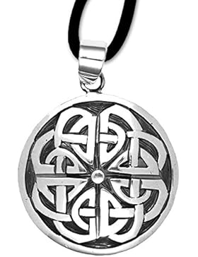 Anhänger Keltischer Knoten 925er Sterling Silber Schmuck Amulett Schutzamulett mit Lederhalsband Schmucksäckchen...