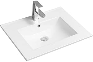 LIMOGE Thin-Edge Ceramic 61cm Inset Basin with Scooped Bowl
