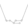 CLARA 925 Sterling Silver Horoscope Astrology Star Constellation Zodiac Sign Pendant with Chain Birthday Gift for Women and Girls